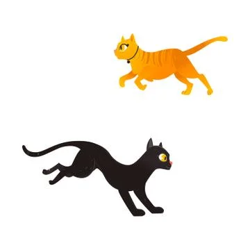 Vector cartoon cat animals set isolated イラスト素材
