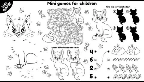 Vector cartoon cat placement for children Stock Illustration