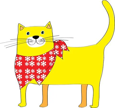 Vector cartoon cat in scarf Stock Illustration