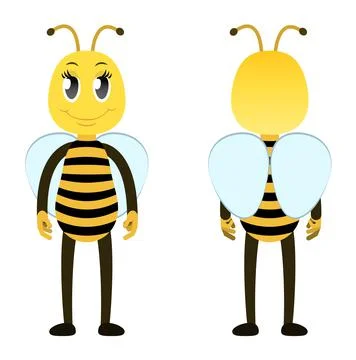 Vector cartoon character in a flat style. bee Stock Illustration