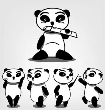 Vector cartoon character mascot panda Stock Illustration