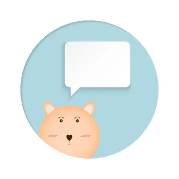 Vector cartoon character  teddy bear and white speech bubble for design. illu Stock Illustration
