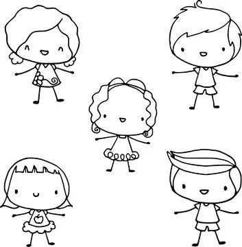Vector cartoon children set Stock Illustration