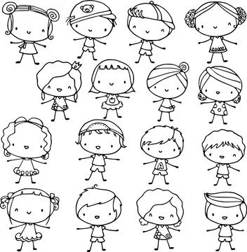 Vector cartoon children set Illustrazione stock