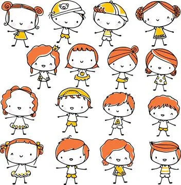 Vector cartoon children set Stock Illustration