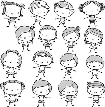 Vector cartoon children set Stock Illustration
