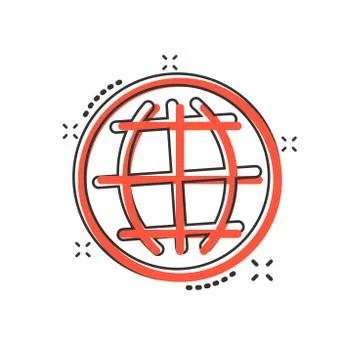 Vector cartoon choose or change language icon in comic style. Globe world com Illustrazione stock