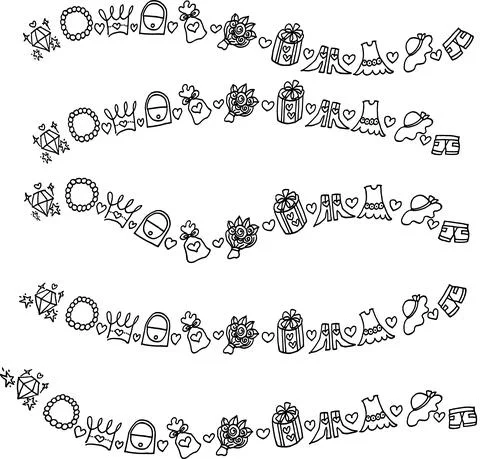Vector cartoon Christmas border frame set Stock Illustration