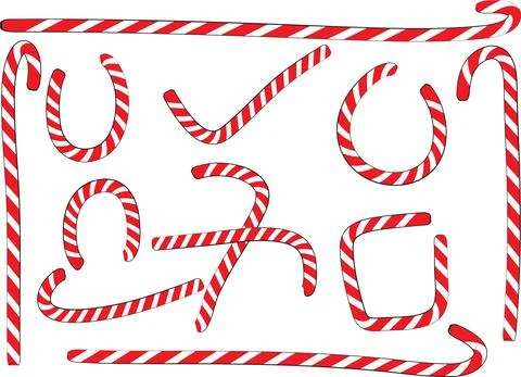 Vector cartoon Christmas border frame card background set Stock Illustration