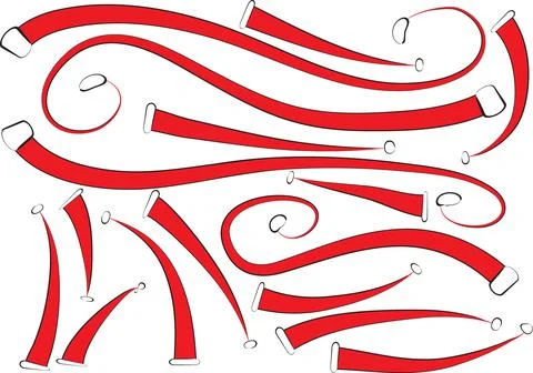 Vector cartoon Christmas hat set background Stock Illustration