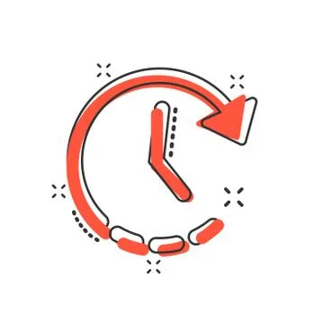 Vector cartoon clock time icon in comic style. Timer sign illustration pictog Stock Illustration