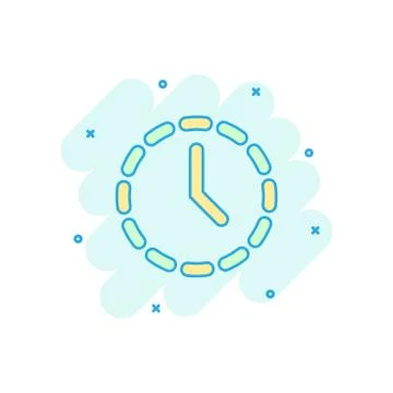 Vector cartoon clock time icon in comic style. Timer sign illustration pictog Stock Illustration