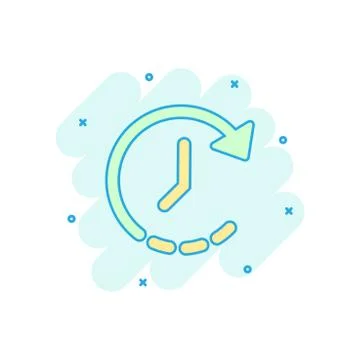 Vector cartoon clock time icon in comic style. Timer sign illustration pictog Stock Illustration