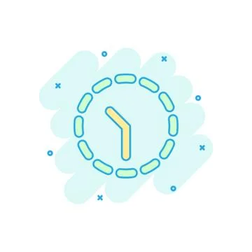 Vector cartoon clock time icon in comic style. Timer sign illustration pictog Stock Illustration