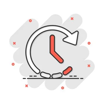 Vector cartoon clock time icon in comic style. Timer sign illustration pictog Stock-Illustration