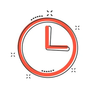 Vector cartoon clock timer icon in comic style. Watch sign illustration picto 库存插图
