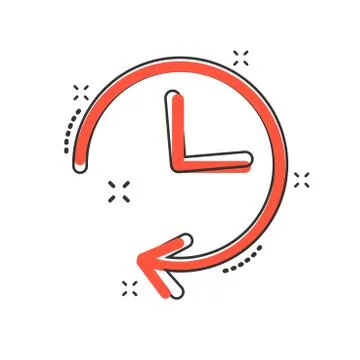 Vector cartoon clock timer icon in comic style. Watch sign illustration picto Stockillustratie