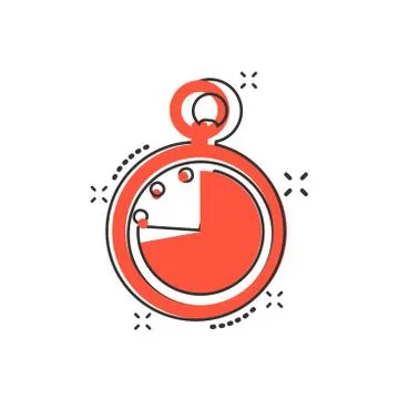 Vector cartoon clock timer icon in comic style. Watch sign illustration picto 스톡 일러스트
