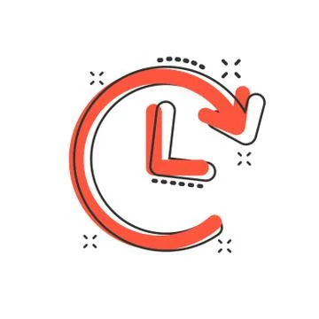 Vector cartoon clock timer icon in comic style. Watch sign illustration picto 스톡 일러스트