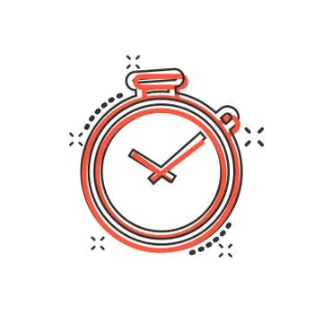 Vector cartoon clock timer icon in comic style. Time alarm concept illustrati Stock-Illustration