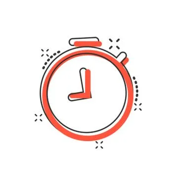 Vector cartoon clock timer icon in comic style. Time alarm concept illustrati イラスト素材
