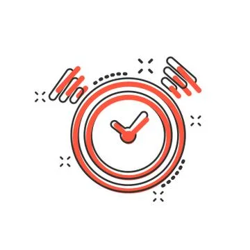 Vector cartoon clock timer icon in comic style. Time alarm concept illustrati イラスト素材