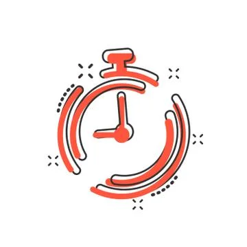 Vector cartoon clock timer icon in comic style. Time alarm concept illustrati 스톡 일러스트