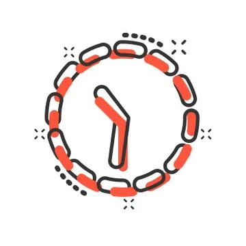 Vector cartoon clock timer icon in comic style. Watch sign illustration picto イラスト素材