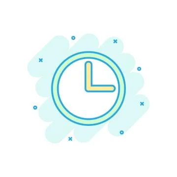 Vector cartoon clock timer icon in comic style. Watch sign illustration picto Stock-Illustration