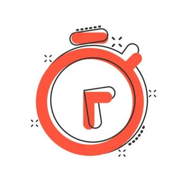 Vector cartoon clock timer icon in comic style. Time alarm concept illustrati Stock Illustration