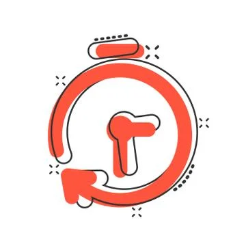 Vector cartoon clock timer icon in comic style. Time alarm concept illustrati Stockillustratie