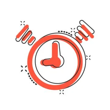 Vector cartoon clock timer icon in comic style. Time alarm concept illustrati 스톡 일러스트