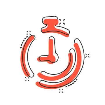 Vector cartoon clock timer icon in comic style. Time alarm concept illustrati Stock Illustration