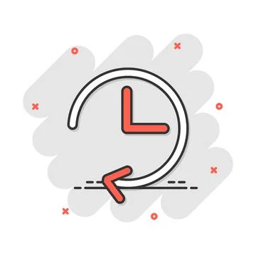 Vector cartoon clock timer icon in comic style. Watch sign illustration picto Stock Illustration