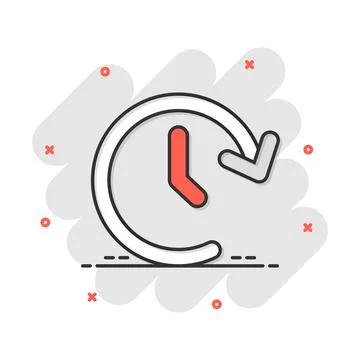 Vector cartoon clock timer icon in comic style. Watch sign illustration picto Stock Illustration