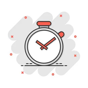 Vector cartoon clock timer icon in comic style. Time alarm concept illustrati Stockillustratie