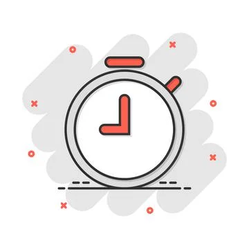 Vector cartoon clock timer icon in comic style. Time alarm concept illustrati Stock-Illustration