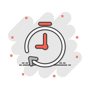 Vector cartoon clock timer icon in comic style. Time alarm concept illustrati Stockillustratie