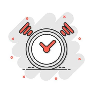 Vector cartoon clock timer icon in comic style. Time alarm concept illustrati Illustrazione stock