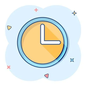 Vector cartoon clock timer icon in comic style. Watch sign illustration picto 库存插图