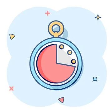 Vector cartoon clock timer icon in comic style. Watch sign illustration picto Stockillustratie