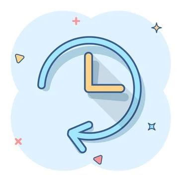 Vector cartoon clock timer icon in comic style. Watch sign illustration picto Stock Illustration