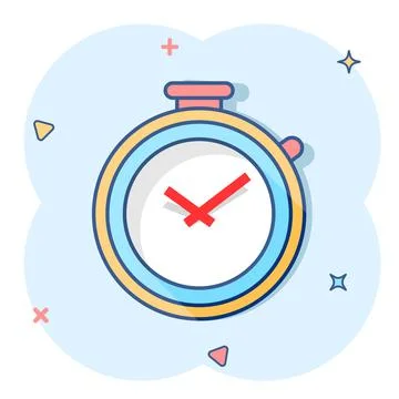 Vector cartoon clock timer icon in comic style. Time alarm concept illustrati Stockillustratie