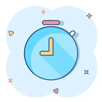 Vector cartoon clock timer icon in comic style. Time alarm concept illustrati イラスト素材