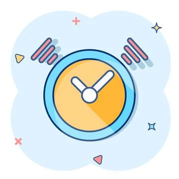 Vector cartoon clock timer icon in comic style. Time alarm concept illustrati Stock-Illustration