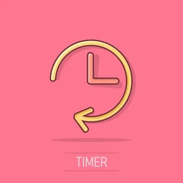 Vector cartoon clock timer icon in comic style. Watch sign illustration pic.. Stockillustratie