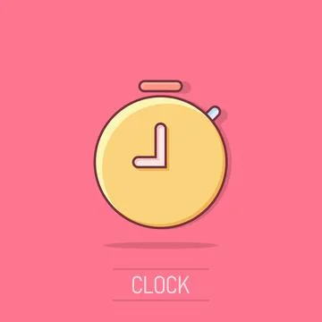 Vector cartoon clock timer icon in comic style. Time alarm concept illustra.. Stock-Illustration