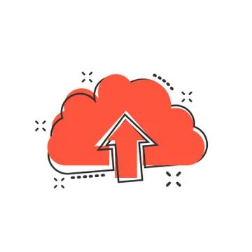 Vector cartoon cloud icon in comic style. Cloud sign illustration pictogram.  Stock Illustration