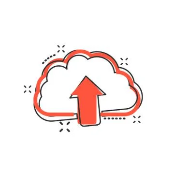 Vector cartoon cloud icon in comic style. Cloud sign illustration pictogram.  스톡 일러스트