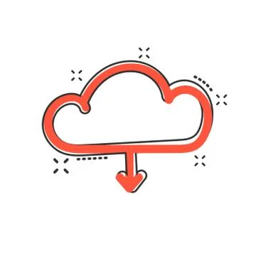 Vector cartoon cloud icon in comic style. Cloud sign illustration pictogram.  Stock Illustration